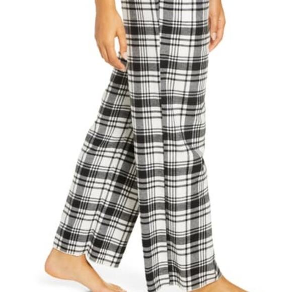 Bp. Black Pepper Plaid Pants High Rise Waist Small Pajama Bottom GIFT Drawstring - Picture 1 of 9